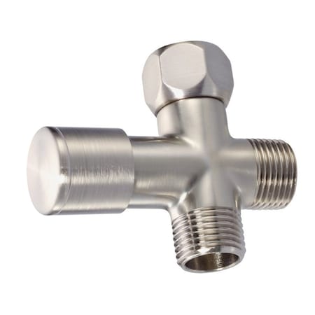 Westbrass 1/2" IPS 3-Way Shower Arm Diverter Valvefor Fixed and Handheld Showerheads, Satin Nickel D348-07